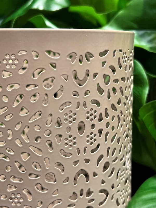 Ljushållare Bågar Ringar Mönstrad Metall Taupe 18 cm