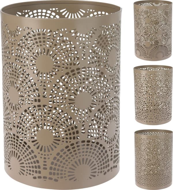 Ljushållare Bågar Ringar Mönstrad Metall Taupe 18 cm