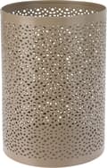 Miniatyrbild 1 av 4: Ljushållare Bågar Ringar Mönstrad Metall Taupe 18 cm