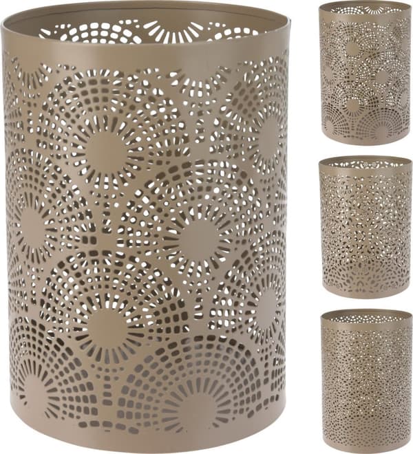 Ljushållare Bågar Ringar Mönstrad Metall Taupe 18 cm