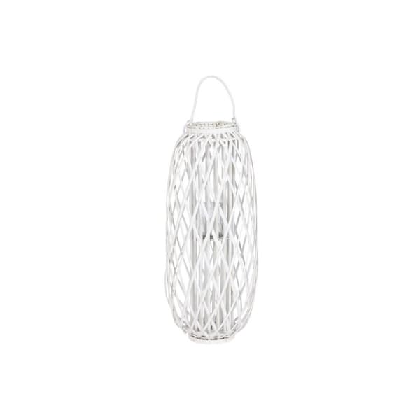 Lyseholder Home ESPRIT Hvid flet Krystal 34 x 34 x 80 cm