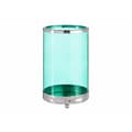 Miniatyrbild 1 av 3: Ljusstakar Silvrig Blå Cylinder 12,2 x 19,5 x 12,2 cm Metall Glas
