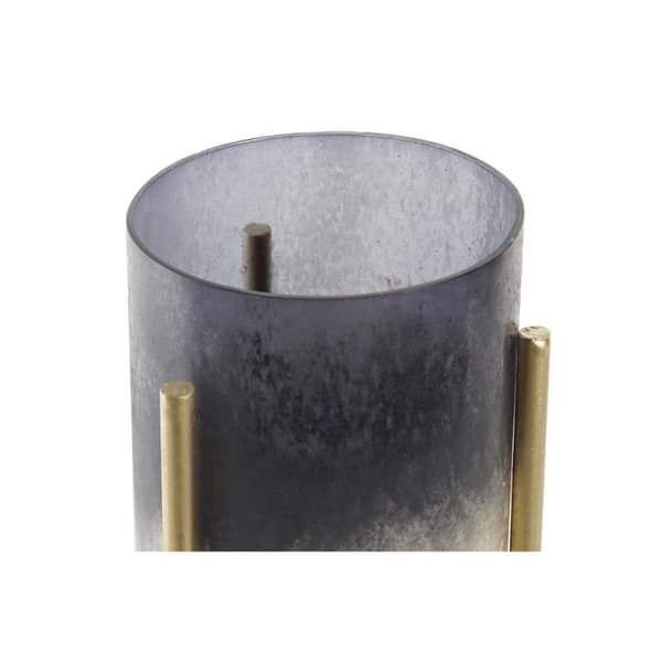 Ljusstakar DKD Home Decor 10 x 10 x 23 cm Glas Gyllene Metall Dvobarvna