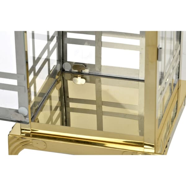 Gatlykta DKD Home Decor Glas Gyllene Metall (22 x 22 x 57 cm) (22 x 22 x 49 cm)