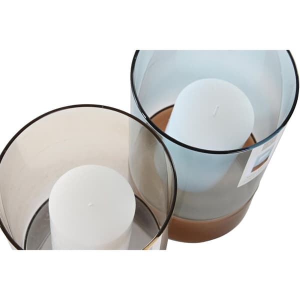 Kynttilänjalka DKD Home Decor Kristalli Kaksivärinen Vaha 13 x 13 x 21 cm (2 osaa)