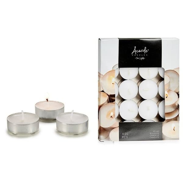 Set med levande ljus Acorde Vit (12 antal)