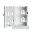 Miniatyrbild 4 av 5: Lykta DKD Home Decor Antikbehandlad Vit Grå Trä Glas Medelhavs 19 x 19 x 51 cm