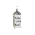 Miniatyrbild 1 av 5: Lykta DKD Home Decor Antikbehandlad Vit Grå Trä Glas Medelhavs 19 x 19 x 51 cm