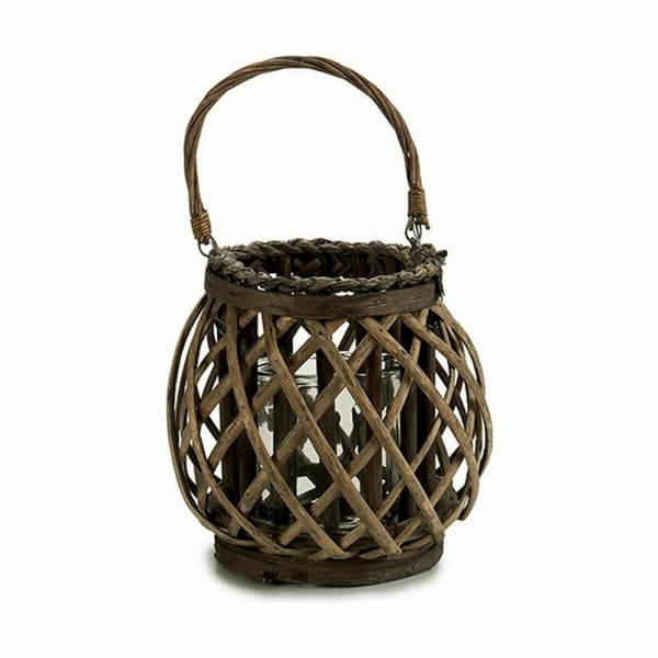 Kynttilänjalka Harmaa Ruskea korihuonekalut Lasi 29,5 x 24 x 22 cm (6 osaa)