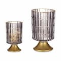 Pikkukuva 3 / 3: LED-lyhty Harmaa Kullattu Lasi 10,7 x 18 x 10,7 cm (6 osaa)