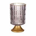 Pikkukuva 2 / 3: LED-lyhty Harmaa Kullattu Lasi 10,7 x 18 x 10,7 cm (6 osaa)