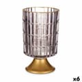 Pikkukuva 1 / 3: LED-lyhty Harmaa Kullattu Lasi 10,7 x 18 x 10,7 cm (6 osaa)