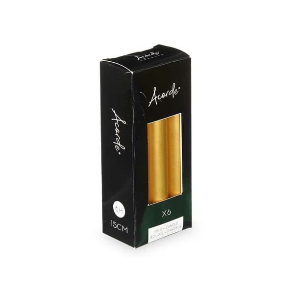 Set med levande ljus Acorde 123-D-AR Gyllene 2 x 2 x 15 cm (12 antal)