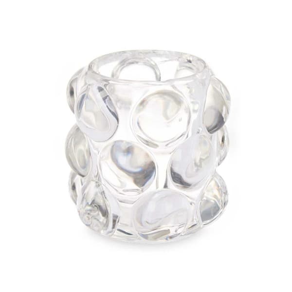 Ljusstakar Mikro-pärlor Transparent Glas 8,4 x 9 x 8,4 cm (12 antal)