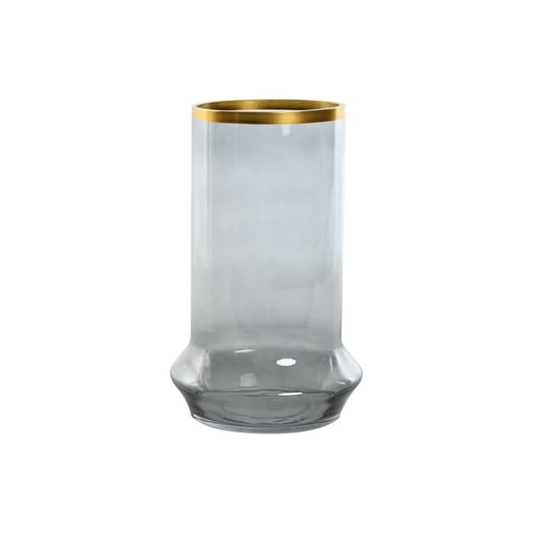 Ljusstakar Home ESPRIT Blå Gyllene Glas 17 x 17 x 28 cm