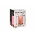 Miniatyrbillede 3 af 3: Lyseholder Pink Gylden Lanterna Metal Glas (19 x 20 x 19 cm)
