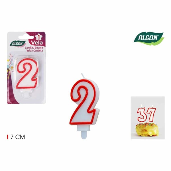 Set med levande ljus Algon Röd (36 antal)