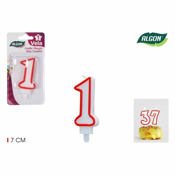 Set med levande ljus Algon Röd (36 antal)