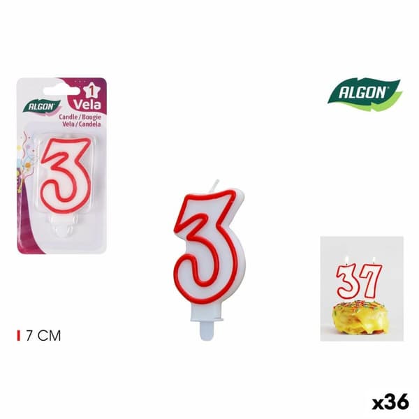 Stearinlys-sett Algon Rød (36 Enheter)