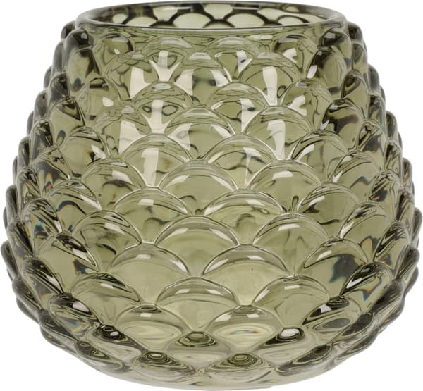 Ljuskopp Glas Grön Orange 9 cm