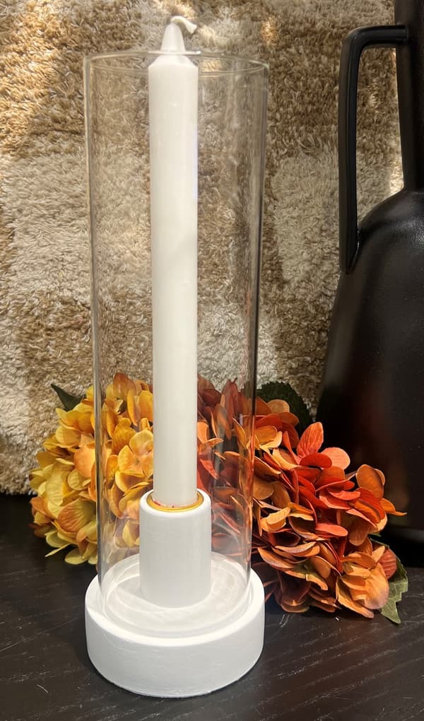 Ljushållare Ljusstake Glas Vit Svart Beige