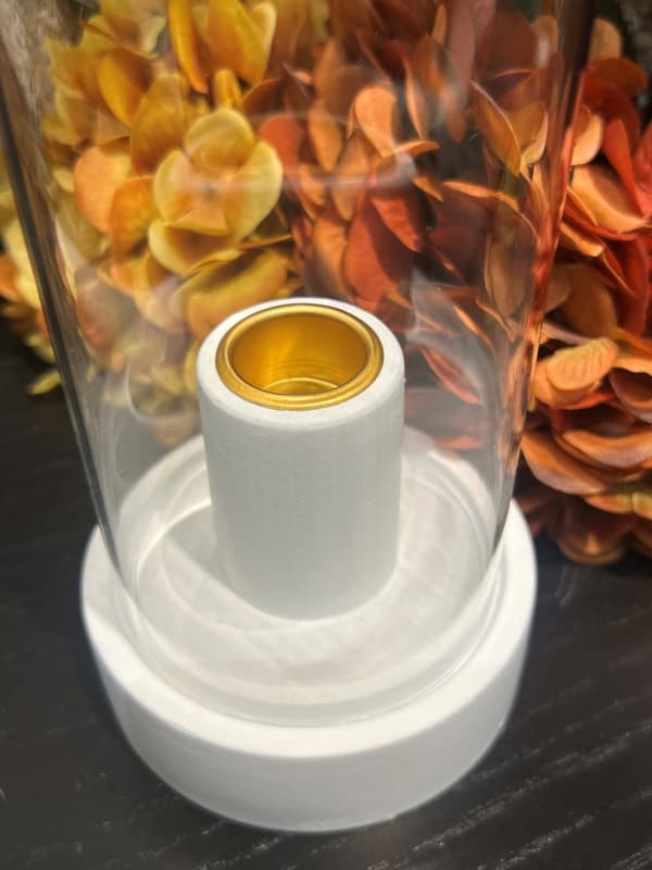 Ljushållare Ljusstake Glas Vit Svart Beige