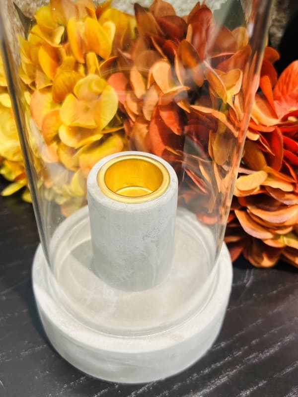Ljushållare Ljusstake Glas Vit Svart Beige