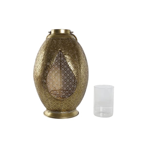 Ljusstakar Home ESPRIT Gyllene Metall Glas 24 x 24 x 38,5 cm