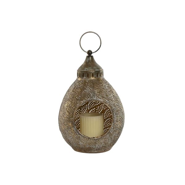 Tablettisetti Home ESPRIT Kullattu Metalli 23 x 23 x 34 cm