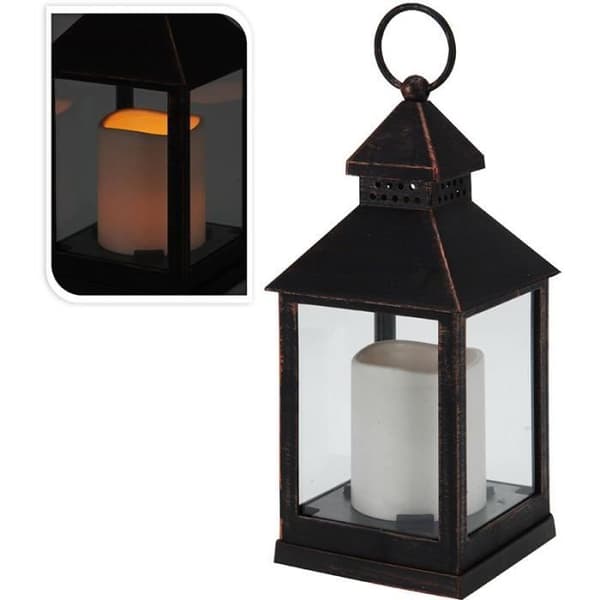 Lykta - Svart - 23cm - LED-ljus - Inredning - Samtida - Design