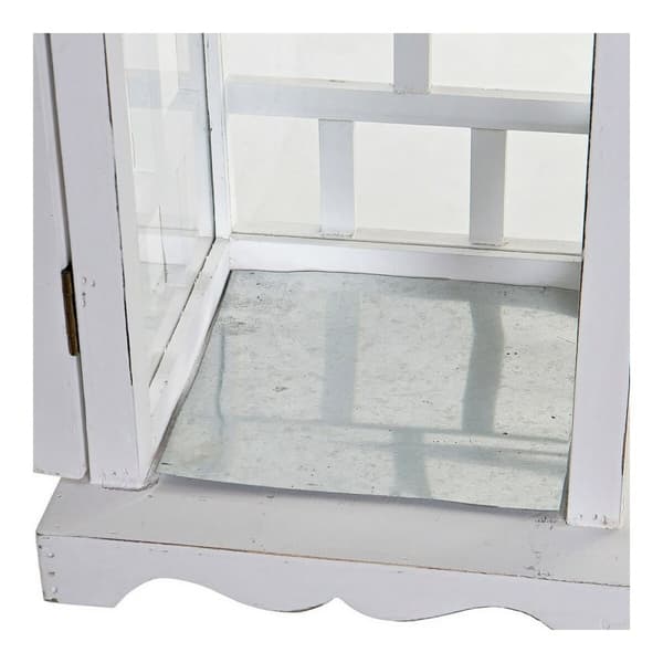 Lykta DKD Home Decor Glas Vit Furu (22.5 x 22.5 x 47 cm)