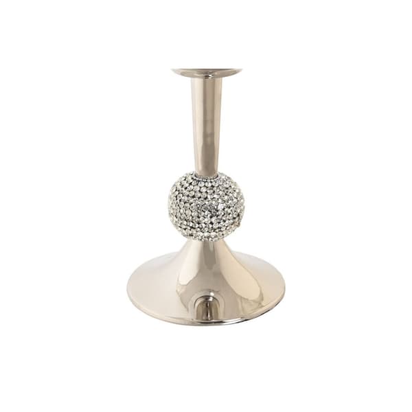 Ljusstakar DKD Home Decor 16 x 16 x 41 cm Silvrig Aluminium Akryl