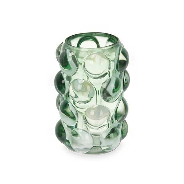Ljusstakar Mikro-pärlor Grön Glas 8,4 x 12,5 x 8,4 cm (12 antal)