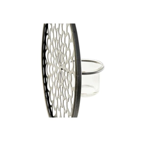 Lyseholder DKD Home Decor Krystal Sort Metal Træ Brun 20 x 20 x 36 cm