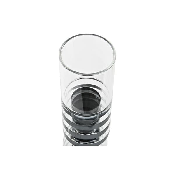 Lyseholder DKD Home Decor 6 x 6 x 28 cm Krystal Sort Gennemsigtig