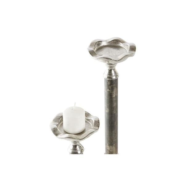 Kandelaber DKD Home Decor Aluminium 10 x 10 x 31,5 cm Moderne (2 enheder)