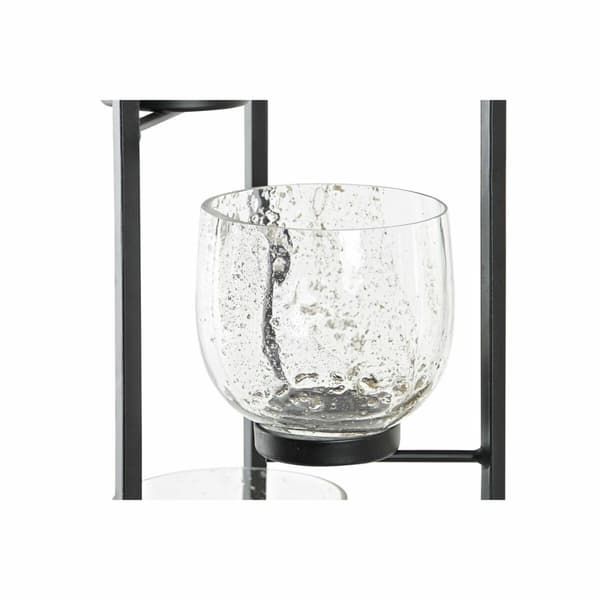 Lyseholder DKD Home Decor Krystal Sort Gennemsigtig 18 x 18 x 76 cm Jern