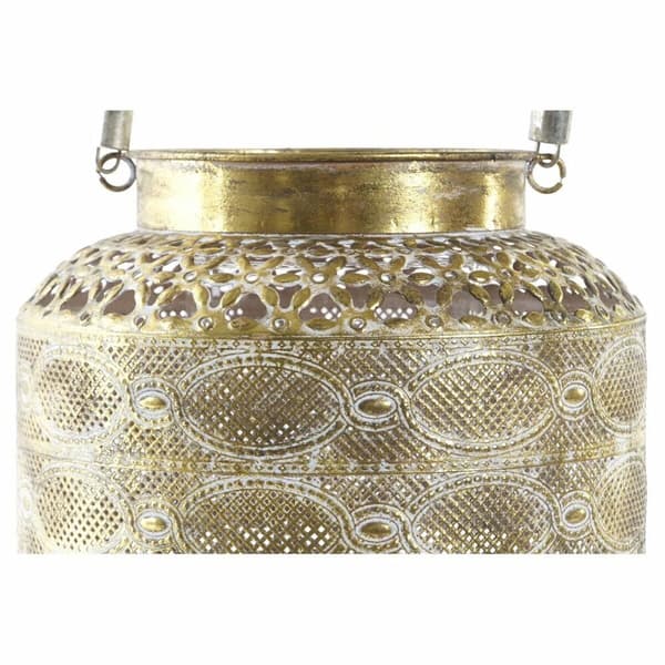 Žibintas DKD Home Decor 26,5 x 26,5 x 22 cm Vanhahtava viimeistely Kristalli Kullattu Metalli Arabi