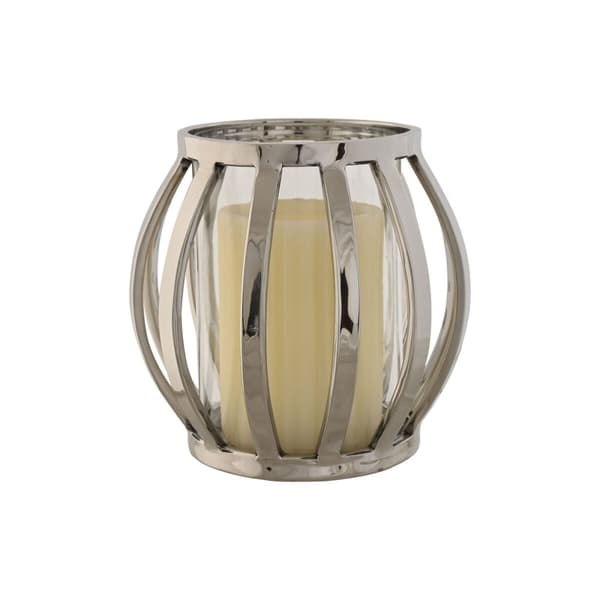 Lyseholder Home ESPRIT Sølvfarvet Krystal Stål 14 x 14 x 14 cm