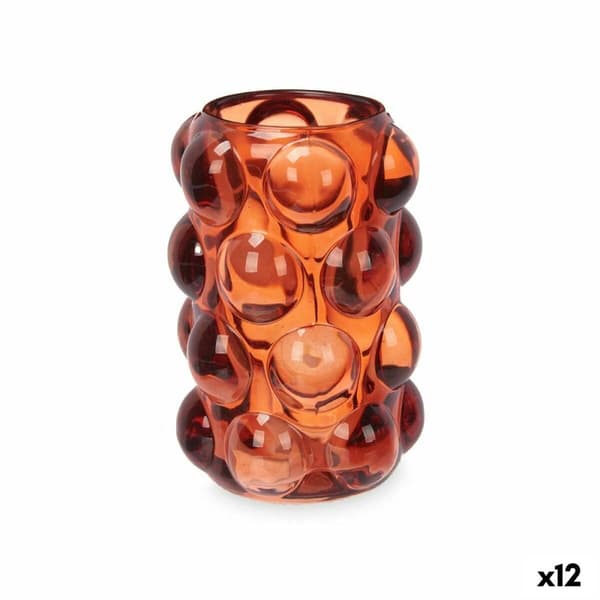 Kynttilänjalka Mikrohelmet Oranssi Kristalli 8,4 x 12,5 x 8,4 cm (12 osaa)