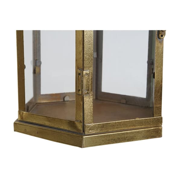 Lyseholder Home ESPRIT Gylden Metal Krystal 23 x 23 x 48 cm