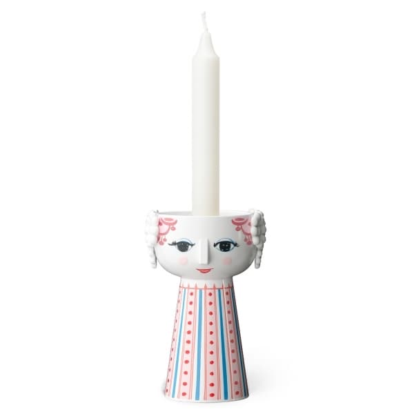 Eva Ljusstake Röd, H 14cm - Bjørn Wiinblad