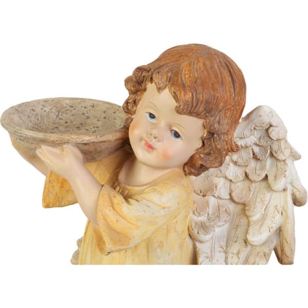 Dekorationsängel med ljusstake i Beige, 29 cm
