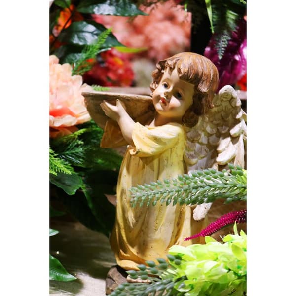 Dekorationsängel med ljusstake i Beige, 29 cm