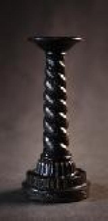 Lockig ljusstake, mörkbrun (polyresin)