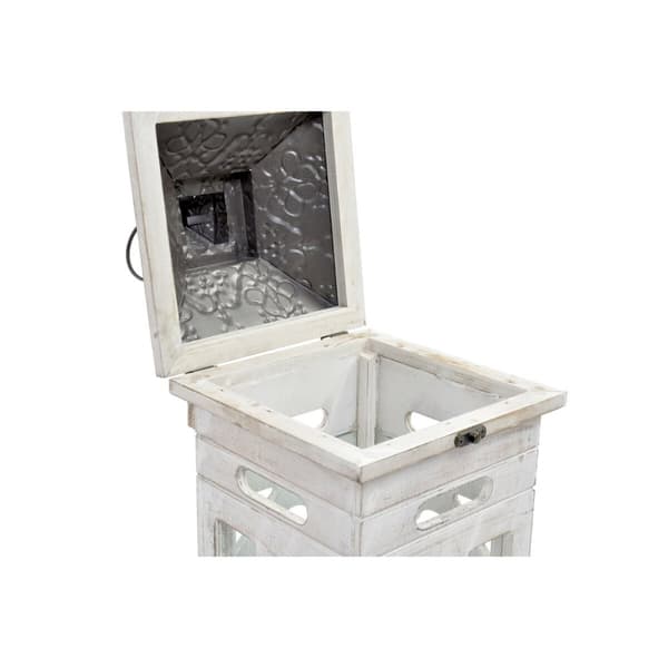 Gatlykta Home ESPRIT Naturell Glas Gran Arab 26,5 x 26,5 x 65 cm (2 Delar)