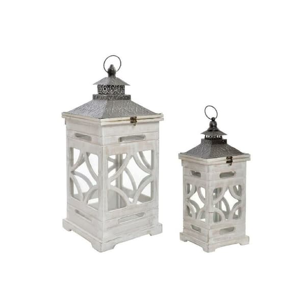 Gatlykta Home ESPRIT Naturell Glas Gran Arab 26,5 x 26,5 x 65 cm (2 Delar)