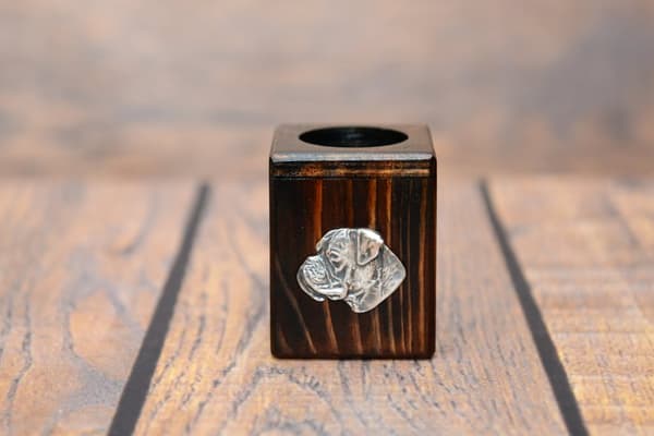 Boxer, Boxer III - träljusstake med en hund, en unik souvenir efter förlusten av en hund, hantverk av Art-Dog