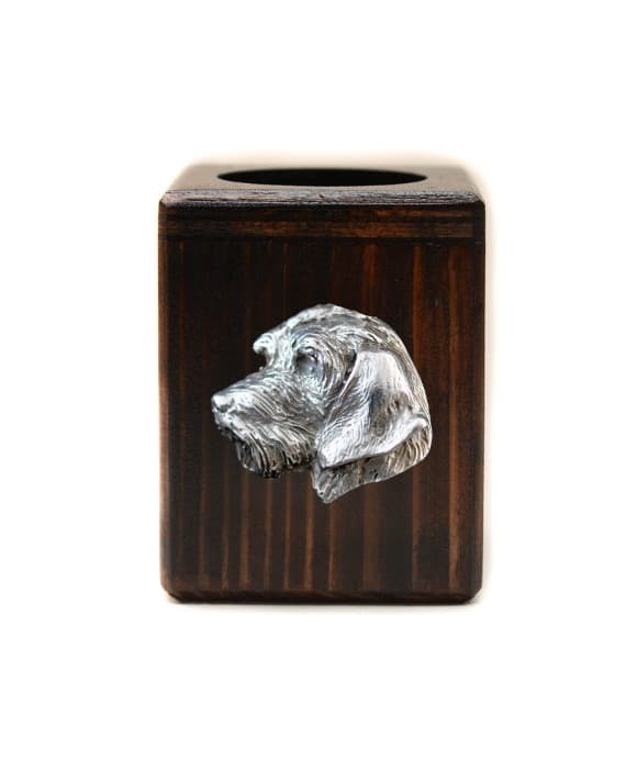 Gravhund II - træ lysestage med en hund, en unik souvenir efter tabet af en hund, håndværk af Art-Dog