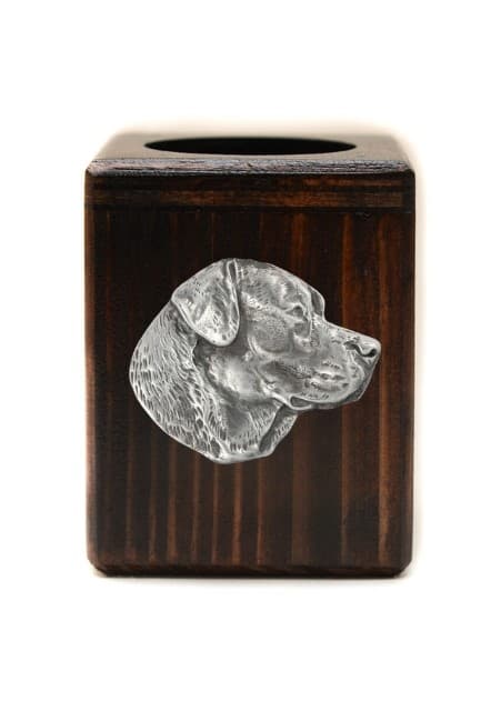 Labrador Retriever - træ lysestage med en hund, en unik souvenir efter tabet af en hund, håndværk af Art-Dog
